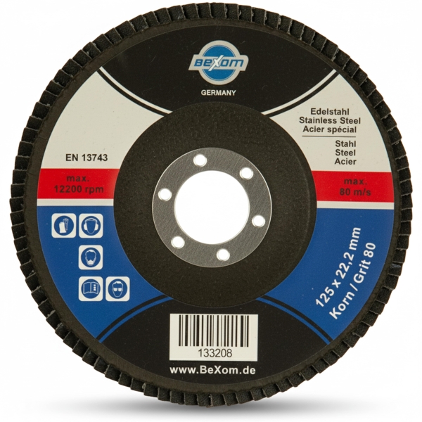 Flap Disc 125x22.23 mm – Grit K80 – Fine Finishing for Stainless Steel & Steel